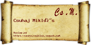 Csuhaj Miklós névjegykártya
