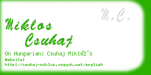 miklos csuhaj business card